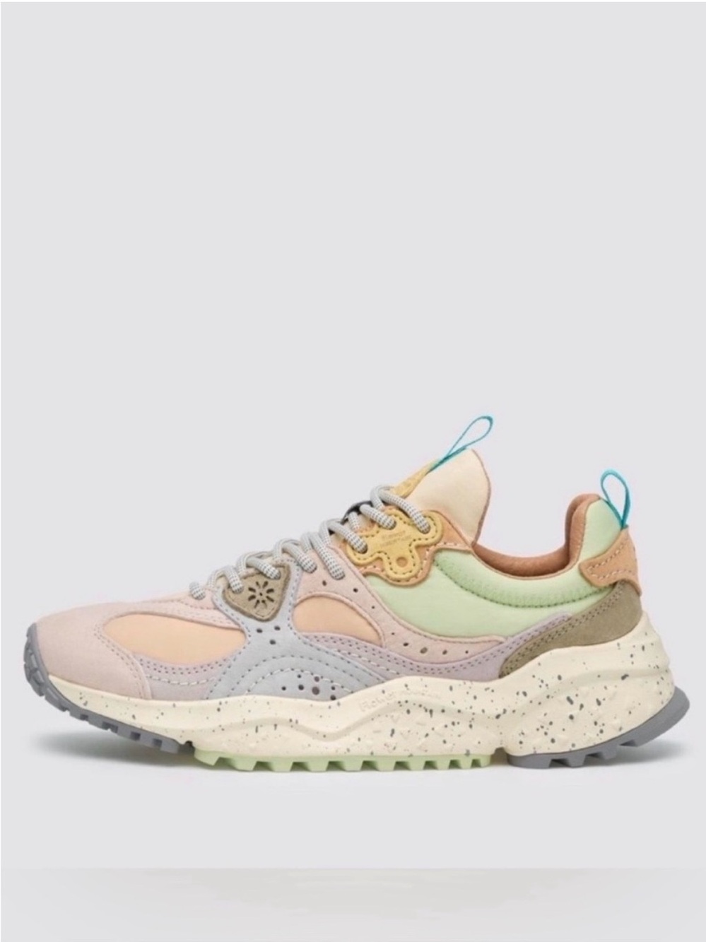 NWT Flower Mountain WAVE WOMAN Suede and fabric sneakers - Light pink-Lilac